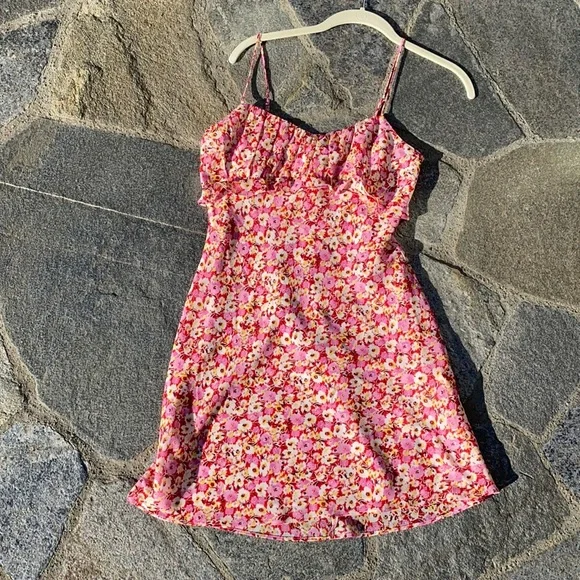 Cotton Candy | Dresses | Cotton Candy New La Pinkredyellowwhite Floral Size  S Dress Adjustable Straps | Poshmark